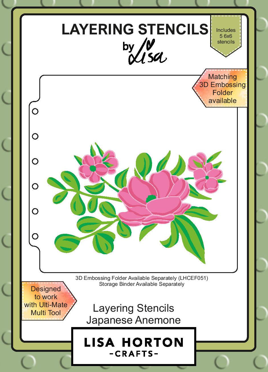 Lisa Horton Layering Stencils – Japanese Anemone – The Stamp Pad